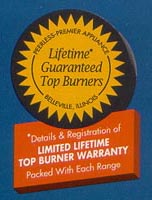 Lifetime Top Burner Warranty